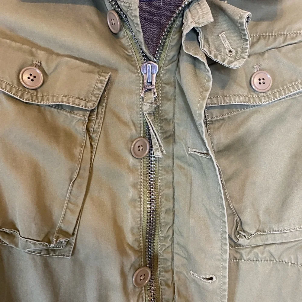 J Crew Classic Twill Chino Olive Green Military Style Jacket Punk Grunge Size 0 - Picture 10 of 15